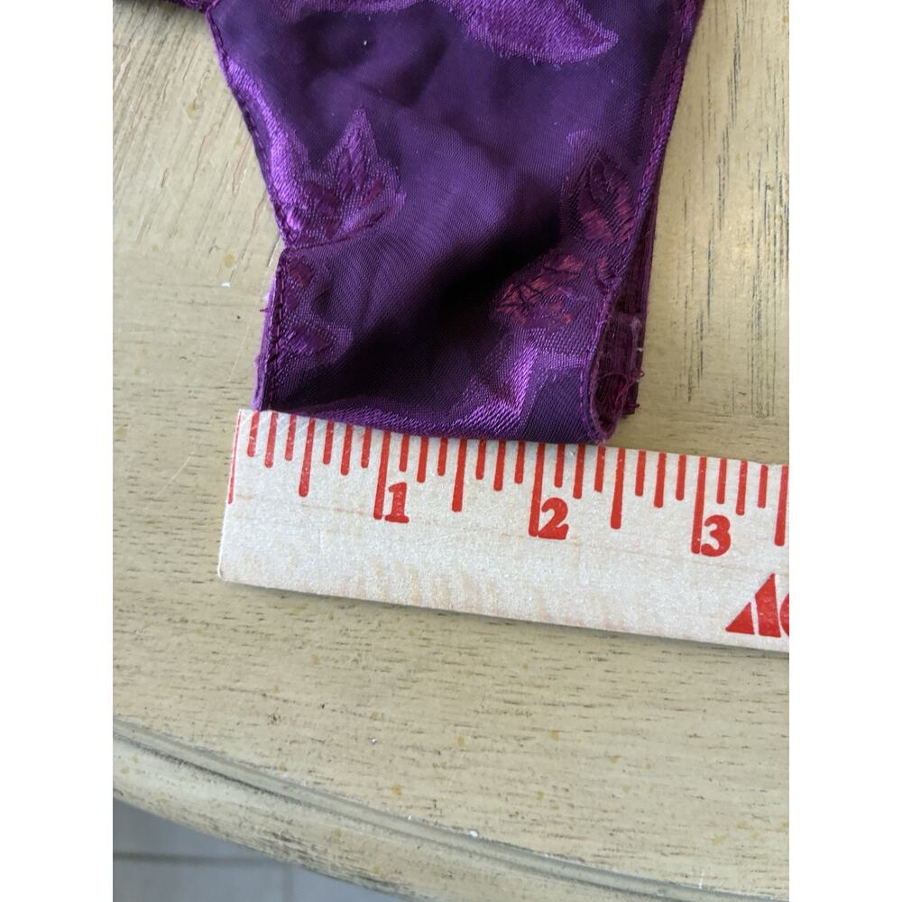 VTG Victoria’s Secret Gold Label Purple Sheer Floral Burnout Teddy Bodysuit S - Picture 13 of 16